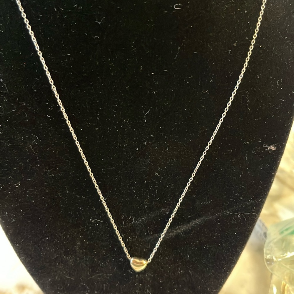 Fine silver hear necklace